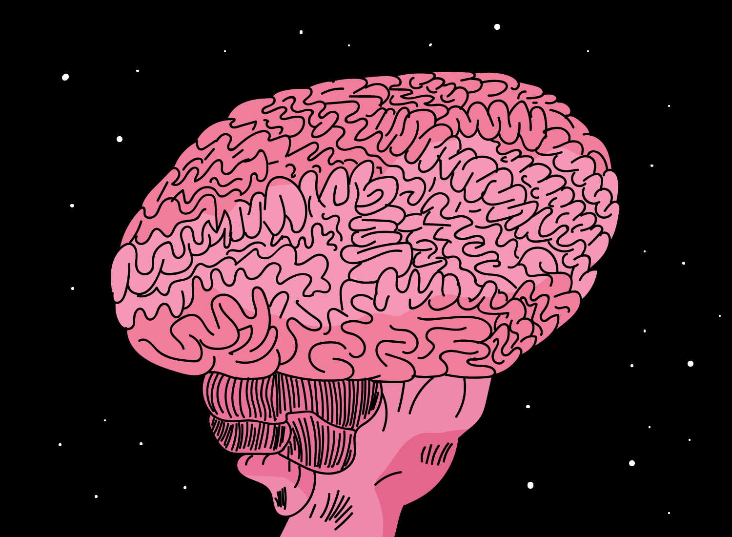 brain drawing cartoon illustration