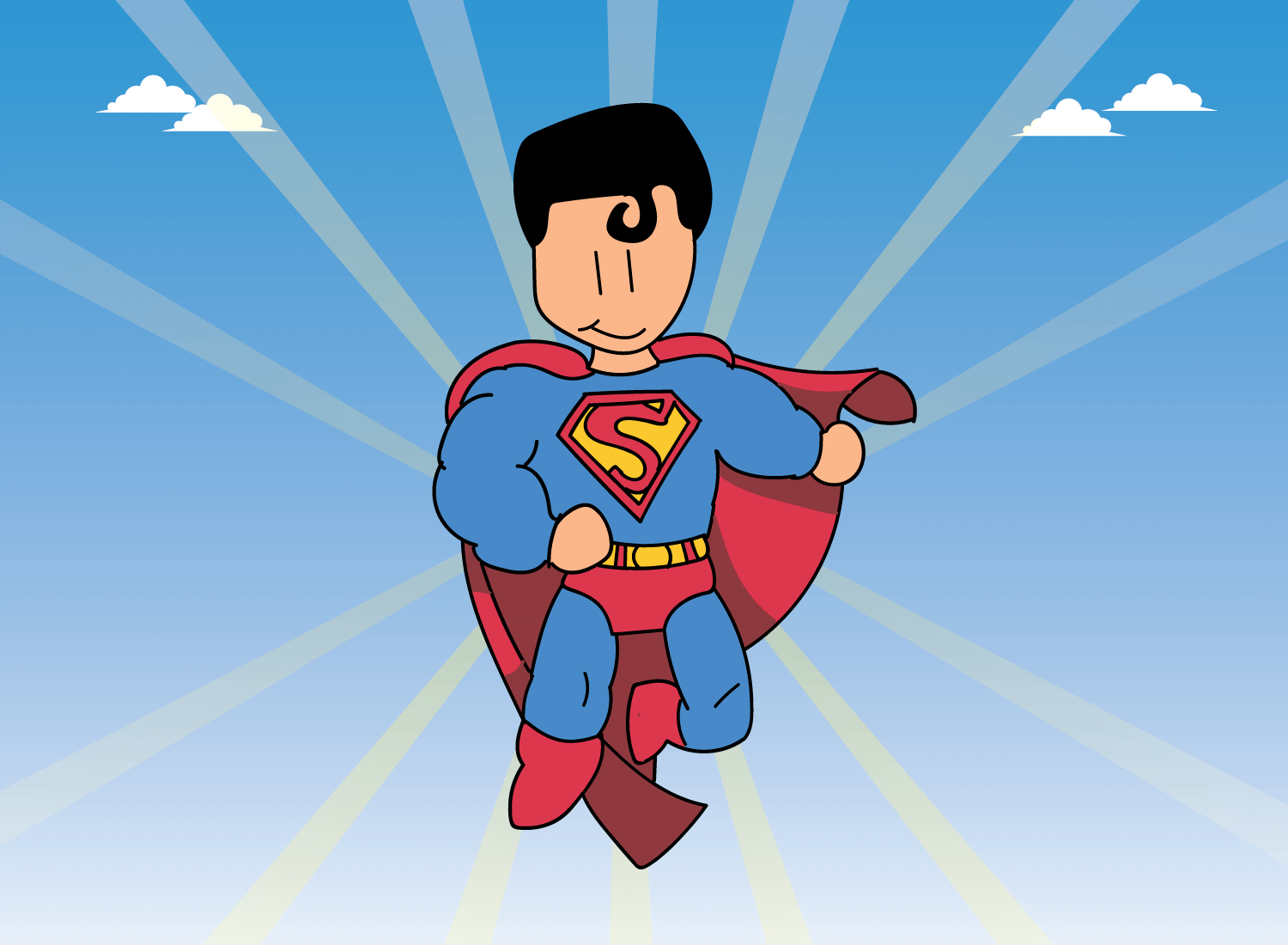 superman in the sky