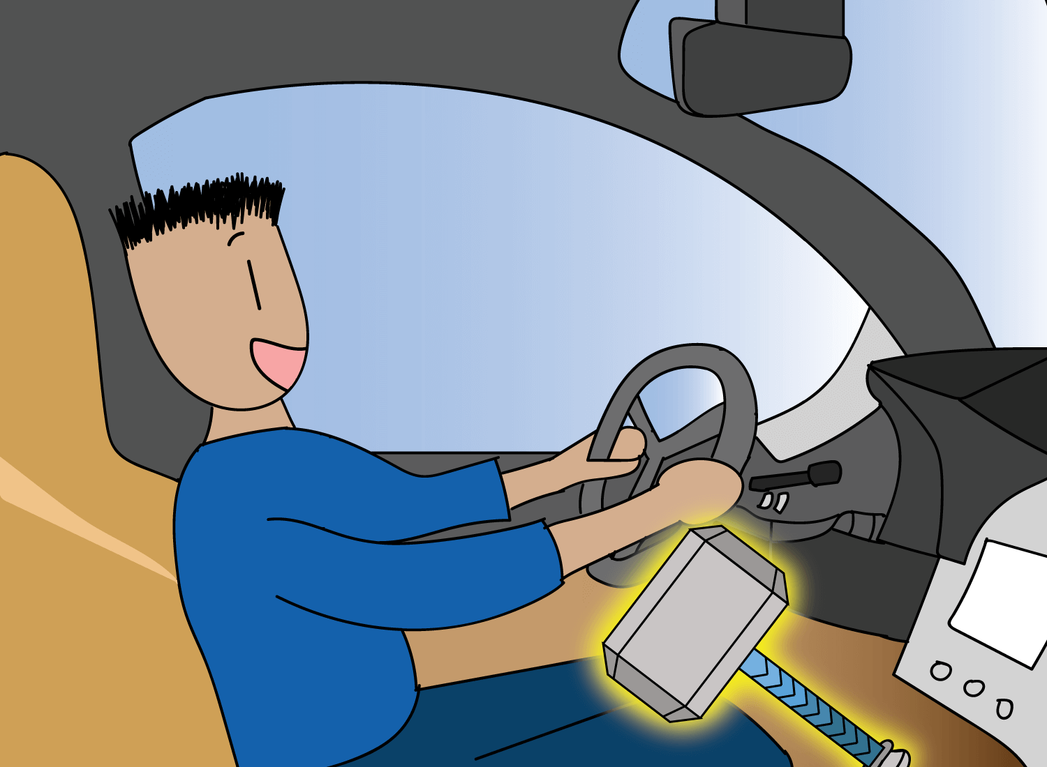 driving in the car illustration cartoon