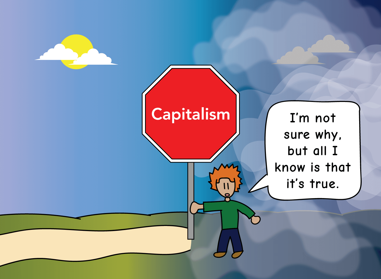 capitalism thought stop sign