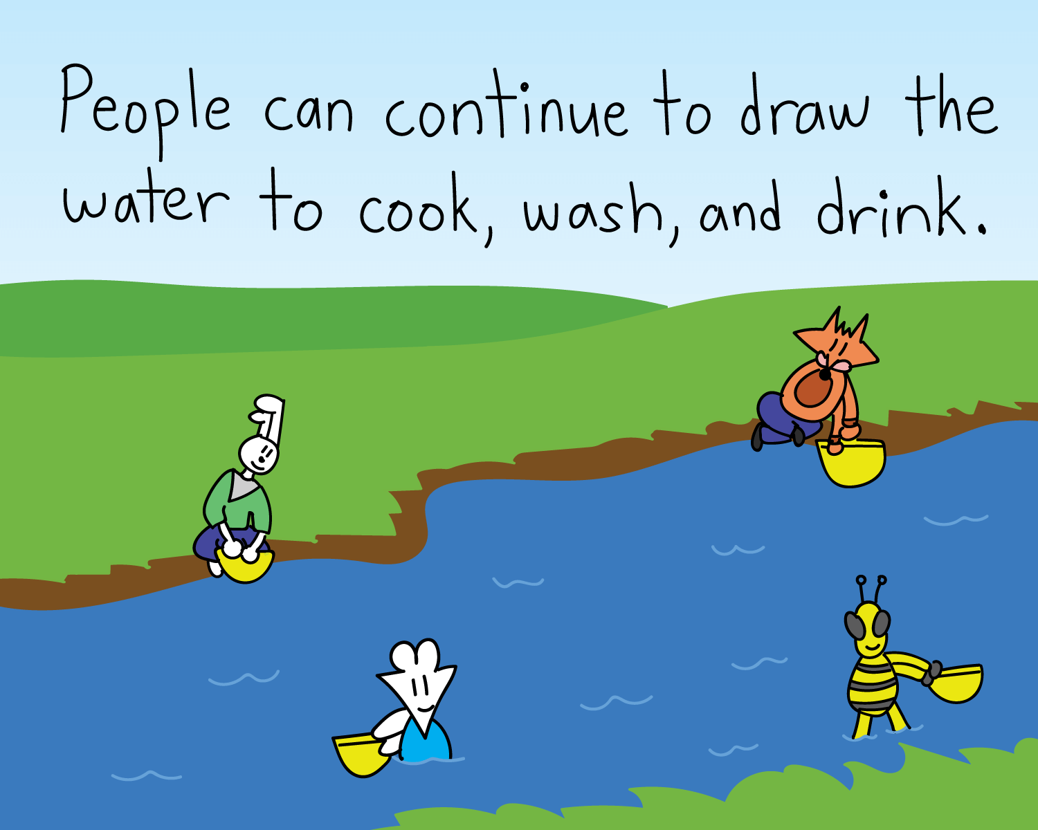 people in a river