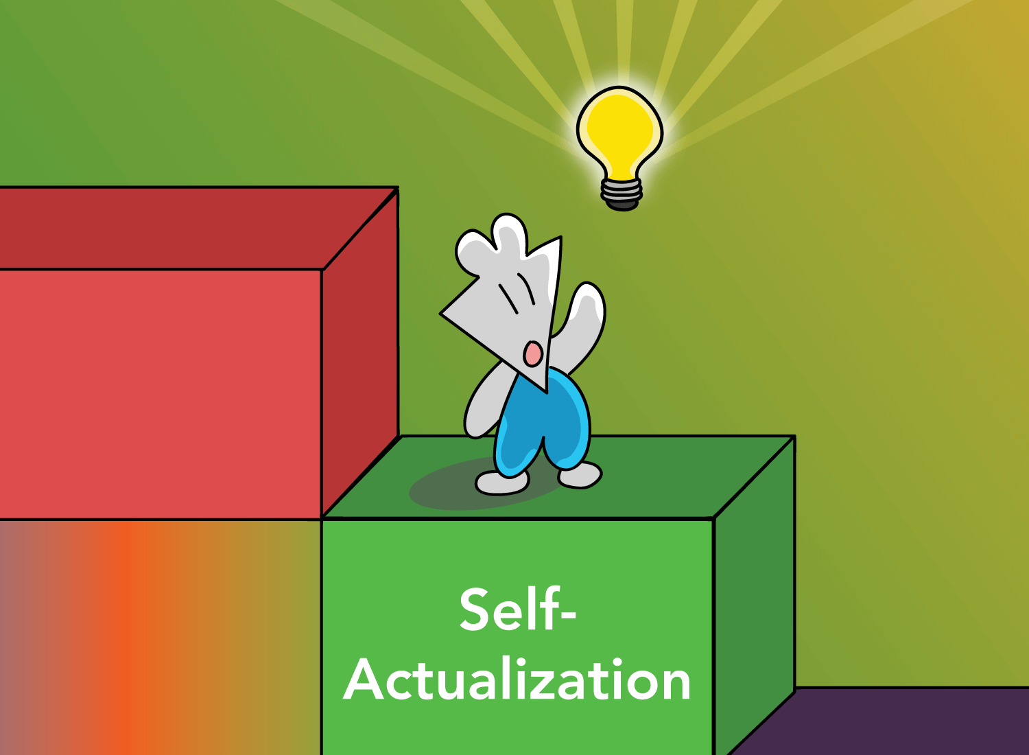 creativity light bulb and self-actualization