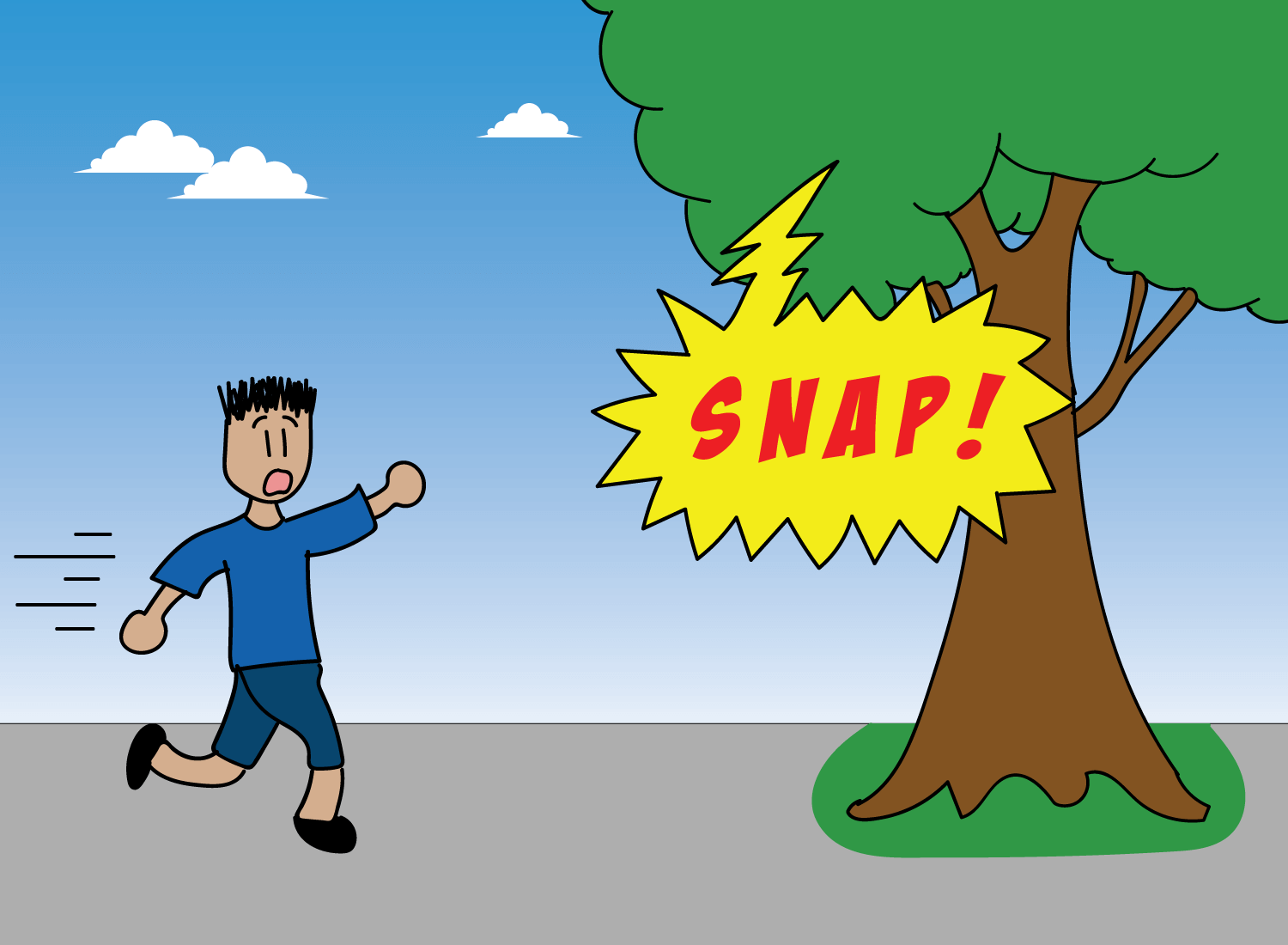 snap sound in a tree