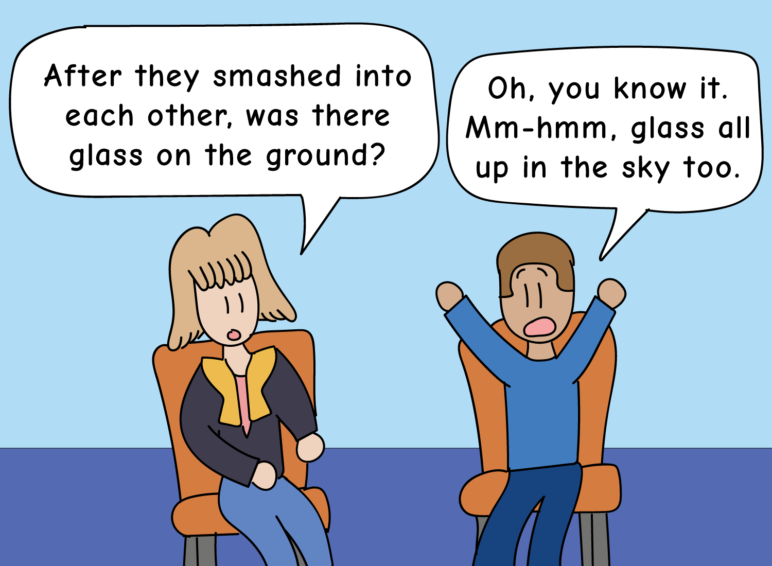 asking about glass on the ground cartoon